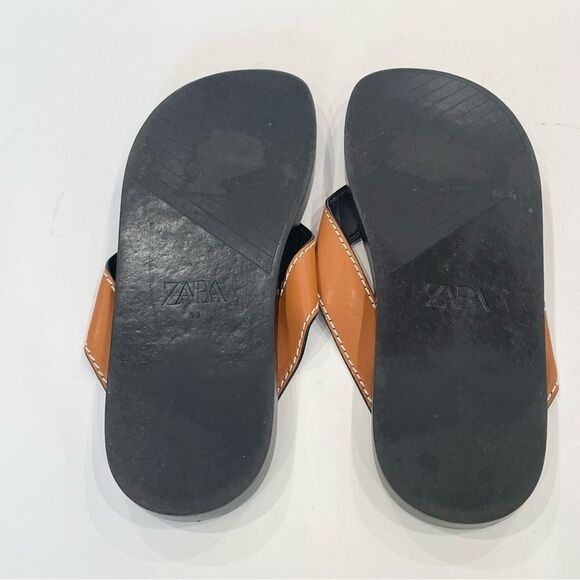Zara Thong Sandals, Brown, Size 8 - Picture 5 of 11